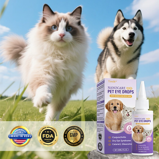 Timilk® NanoCare Pet Eye Drops  👩‍⚕️ FDA Approved | Relieves Conjunctivitis, Dry Eyes, Cataracts & Keratitis 🐶🐱