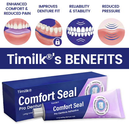 🔥 LIMITED SPECIAL OFFER 🔥 Timilk® Comfort Seal Pro Denture Adhesive🦷💜FDA Certified (Clinically Proven 96-   Hour Lock Hold for   Secure, Comfortable &   Zinc-Free Denture Fit) (A)