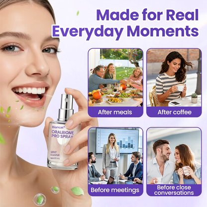 ✨FRESH-BREATH UPGRADE FOR DAILY USE 💜 Biancat® OralBiome Pro Spray  🦷 Probiotic Support for Fresh Breath, Gum Comfort & Oral Balance ✨（A）