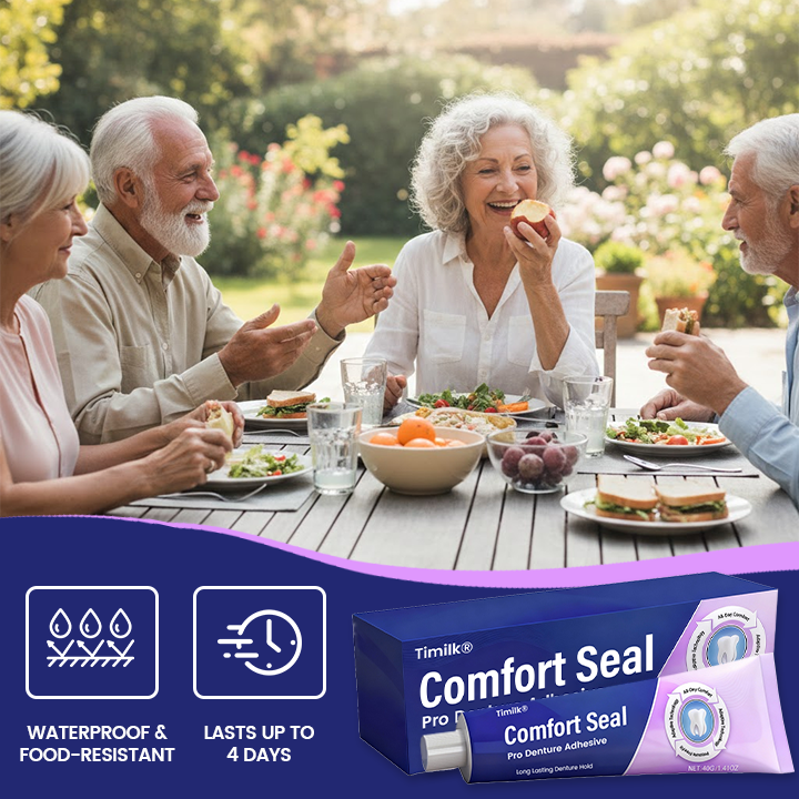 🔥 LIMITED SPECIAL OFFER 🔥 Timilk® Comfort Seal Pro Denture Adhesive🦷💜FDA Certified (Clinically Proven 96-   Hour Lock Hold for   Secure, Comfortable &   Zinc-Free Denture Fit) (A)