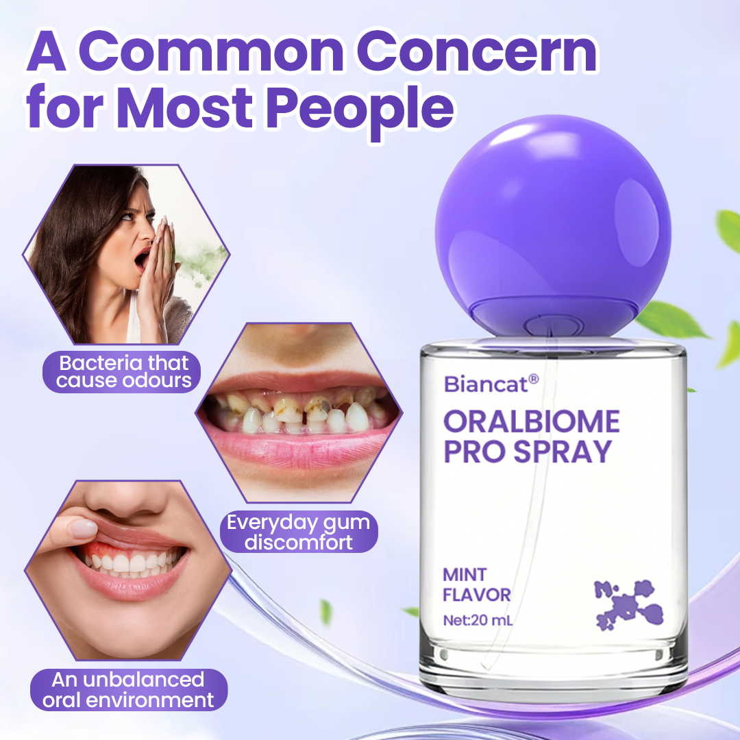 ✨FRESH-BREATH UPGRADE FOR DAILY USE 💜 Biancat® OralBiome Pro Spray  🦷 Probiotic Support for Fresh Breath, Gum Comfort & Oral Balance ✨（A）