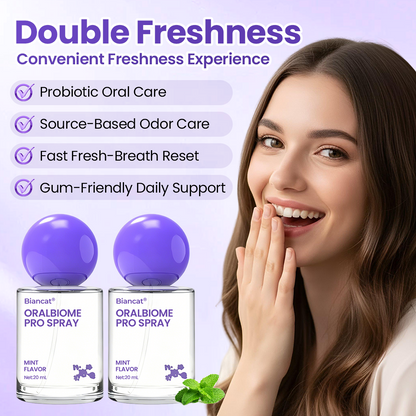 ✨FRESH-BREATH UPGRADE FOR DAILY USE 💜 Biancat® OralBiome Pro Spray  🦷 Probiotic Support for Fresh Breath, Gum Comfort & Oral Balance ✨（A）