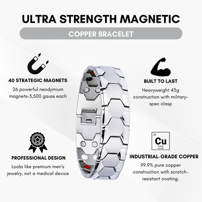 Czticle® MagnaCalm Copper Magnet Wellness Bracelet – For Men
